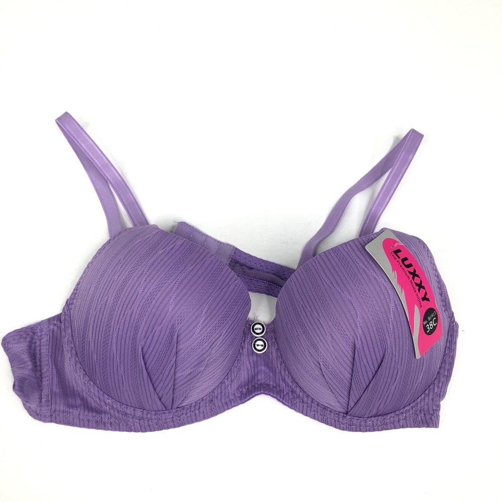 NEW 38C Luxxy Lightly Padded Bra Purple Underwire Brassiere